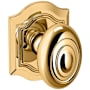 Baldwin 5077 Privacy Door Knob Set with R027 Rose from the Estate Collection Non-Lacquered Brass