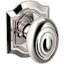 Baldwin 5077 Privacy Door Knob Set with R027 Rose from the Estate Collection Lifetime Polished Nickel