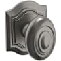 Baldwin 5077 Non-Turning Two-Sided Dummy Door Knob Set with R027 Rose from the Estate Collection Lifetime Graphite Nickel