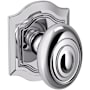 Baldwin 5077 Privacy Door Knob Set with R027 Rose from the Estate Collection Polished Chrome