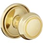 Baldwin Nashville Non-Turning One-Sided Dummy Door Knob with 5070 Rose from the Estate Collection Lifetime Polished Brass
