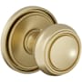 Baldwin Nashville Passage Door Knob Set with 5070 Rose from the Estate Collection Lifetime Satin Brass