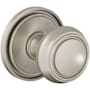 Baldwin Nashville Non-Turning Two-Sided Dummy Door Knob Set with 5070 Rose from the Estate Collection Lifetime Satin Nickel