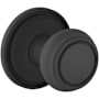 Baldwin Nashville Passage Door Knob Set with 5070 Rose from the Estate Collection Satin Black
