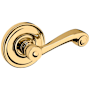 Baldwin 5103 Passage Door Lever Set with 5048 Rose from the Estate Collection Non-Lacquered Brass