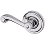 Baldwin 5103 Left Handed Non-Turning One-Sided Dummy Door Lever with 5048 Rose from the Estate Collection Polished Chrome