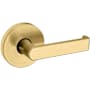 Baldwin 5105 Passage Door Lever Set with 5046 Rose from the Estate Collection Lifetime Satin Brass