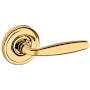 Baldwin 5106 Passage Door Lever Set with 5048 Rose from the Estate Collection Lifetime Polished Brass