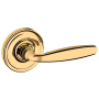 Baldwin 5106 Passage Door Lever Set with 5048 Rose from the Estate Collection Non-Lacquered Brass