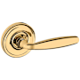 Baldwin 5106 Privacy Door Lever Set with 5048 Rose from the Estate Collection Non-Lacquered Brass