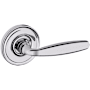 Baldwin 5106 Passage Door Lever Set with 5048 Rose from the Estate Collection Polished Chrome