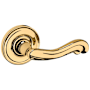 Baldwin 5108 Privacy Door Lever Set with 5048 Rose from the Estate Collection Lifetime Polished Brass
