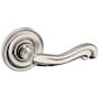 Baldwin 5108 Privacy Door Lever Set with 5048 Rose from the Estate Collection Lifetime Satin Nickel