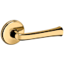 Baldwin 5112 Left Handed Non-Turning One-Sided Dummy Door Lever with 5075 Rose from the Estate Collection Lifetime Polished Brass