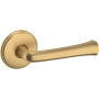 Baldwin 5112 Right Handed Non-Turning One-Sided Dummy Door Lever with 5075 Rose from the Estate Collection Vintage Brass