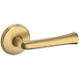 Baldwin 5112 Left Handed Non-Turning One-Sided Dummy Door Lever with 5075 Rose from the Estate Collection Lifetime Satin Brass