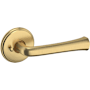 Baldwin 5112 Privacy Door Lever Set with 5075 Rose from the Estate Collection Lifetime Satin Brass