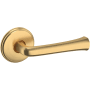 Baldwin 5112 Right Handed Non-Turning One-Sided Dummy Door Lever with 5075 Rose from the Estate Collection Lifetime Satin Brass