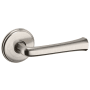 Baldwin 5112 Right Handed Non-Turning One-Sided Dummy Door Lever with 5075 Rose from the Estate Collection Lifetime Satin Nickel