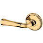 Baldwin 5113 Left Handed Non-Turning One-Sided Dummy Door Lever with 5078 Rose from the Estate Collection Lifetime Polished Brass