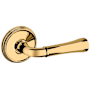 Baldwin 5113 Passage Door Lever Set with 5078 Rose from the Estate Collection Lifetime Polished Brass