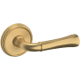Baldwin 5113 Right Handed Non-Turning One-Sided Dummy Door Lever with 5078 Rose from the Estate Collection Vintage Brass