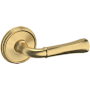 Baldwin 5113 Left Handed Non-Turning One-Sided Dummy Door Lever with 5078 Rose from the Estate Collection Lifetime Satin Brass
