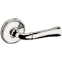 Baldwin 5113 Left Handed Non-Turning One-Sided Dummy Door Lever with 5078 Rose from the Estate Collection Lifetime Polished Nickel