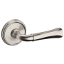 Baldwin 5113 Right Handed Non-Turning One-Sided Dummy Door Lever with 5078 Rose from the Estate Collection Lifetime Satin Nickel
