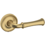 Baldwin 5118 Left Handed Non-Turning One-Sided Dummy Door Lever with 5076 Rose from the Estate Collection Vintage Brass