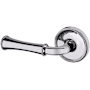 Baldwin 5118 Left Handed Non-Turning One-Sided Dummy Door Lever with 5076 Rose from the Estate Collection Polished Chrome