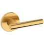 Baldwin 5137 Right Handed Non-Turning One-Sided Dummy Door Lever with 5046 Rose from the Estate Collection Lifetime Satin Brass