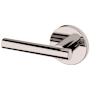 Baldwin 5137 Left Handed Non-Turning One-Sided Dummy Door Lever with 5046 Rose from the Estate Collection Lifetime Polished Nickel