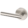 Baldwin 5137 Left Handed Non-Turning One-Sided Dummy Door Lever with 5046 Rose from the Estate Collection Lifetime Satin Nickel