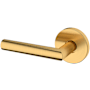 Baldwin 5173 Left Handed Non-Turning One-Sided Dummy Door Lever with 5046 Rose from the Estate Collection Lifetime Satin Brass