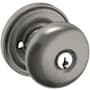 Baldwin 5205 Single Cylinder Keyed Entry Door Knob Set with 5048 Rose from the Estate Collection Lifetime Graphite Nickel
