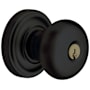 Baldwin Classic Reversible Non-Turning Two-Sided Dummy Door Knob Set with Classic Rosette from the Estate Collection Satin Black