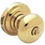 Baldwin Classic Style Single Cylinder Keyed Entry Door Knob Set with Classic Rosette from the Estate Collection Lifetime Polished Brass