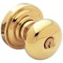 Baldwin Classic Style Single Cylinder Keyed Entry Door Knob Set with Classic Rosette from the Estate Collection Non-Lacquered Brass
