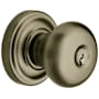Baldwin Classic Style Single Cylinder Keyed Entry Door Knob Set with Classic Rosette from the Estate Collection Satin Brass and Black