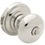 Baldwin Classic Style Single Cylinder Keyed Entry Door Knob Set with Classic Rosette from the Estate Collection Lifetime Polished Nickel