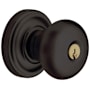Baldwin Classic Style Single Cylinder Keyed Entry Door Knob Set with Classic Rosette from the Estate Collection Oil Rubbed Bronze