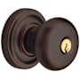 Baldwin Classic Style Single Cylinder Keyed Entry Door Knob Set with Classic Rosette from the Estate Collection Venetian Bronze