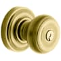Baldwin Colonial Reversible Non-Turning Two-Sided Dummy Door Knob Set with Classic Rosette from the Estate Collection Lifetime PVD Satin Brass