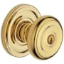 Baldwin Colonial Reversible Non-Turning Two-Sided Dummy Door Knob Set with Classic Rosette from the Estate Collection Lifetime Polished Brass