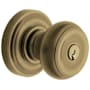 Baldwin Colonial Reversible Non-Turning Two-Sided Dummy Door Knob Set with Classic Rosette from the Estate Collection Vintage Brass