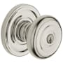 Baldwin Colonial Reversible Non-Turning Two-Sided Dummy Door Knob Set with Classic Rosette from the Estate Collection Lifetime Polished Nickel