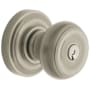 Baldwin Colonial Reversible Non-Turning Two-Sided Dummy Door Knob Set with Classic Rosette from the Estate Collection Lifetime Satin Nickel