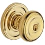 Baldwin Colonial Style Single Cylinder Keyed Entry Door Knob Set with Classic Rosette from the Estate Collection Non-Lacquered Brass