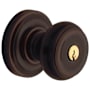 Baldwin Colonial Style Single Cylinder Keyed Entry Door Knob Set with Classic Rosette from the Estate Collection Venetian Bronze
